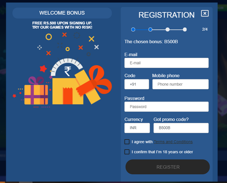 Register for JungleRaja Casino